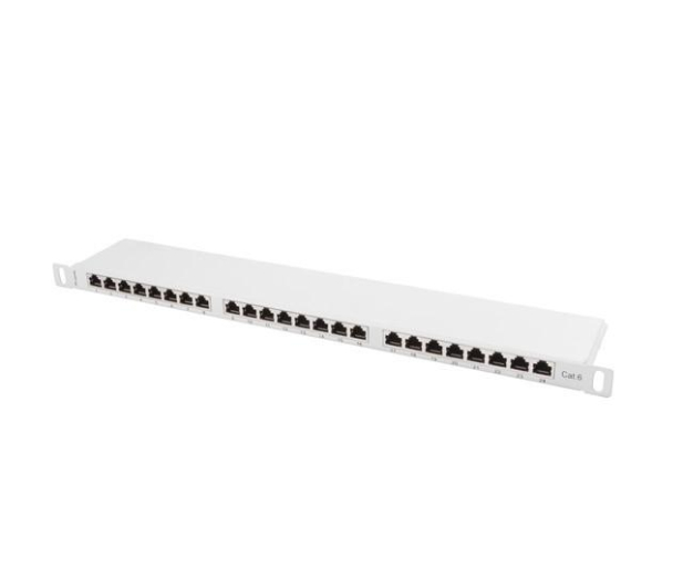 Lanberg Patchpanel 24p 19" 0,5U FTP 6 półka (szara) - 457368 - zdjęcie